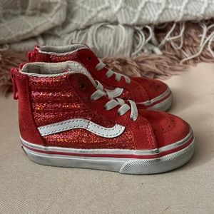 Pink high top toddler vans size 6